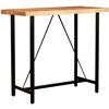 vidaXL Ensemble de bar 5 pcs Bois solide et cuir v&eacute;ritable