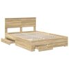 vidaXL Cadre de lit Ch&ecirc;ne Sonoma 140 x 190 cm Bois d'ing&eacute;nierie
