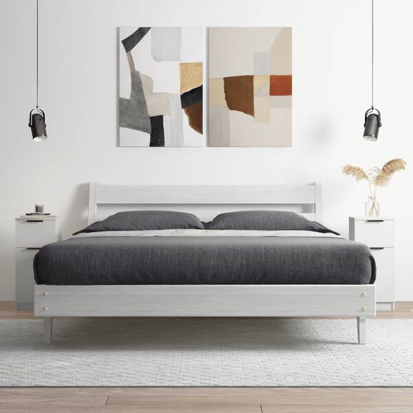 vidaXL Buffets 2 pcs blanc 30x30x70 cm bois d'ing&eacute;nierie