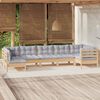 vidaXL Salon de jardin 7 pcs avec coussins gris bois de pin