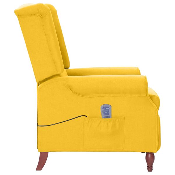 vidaXL Fauteuil de massage inclinable Jaune Tissu
