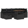 vidaXL Ensemble de canap&eacute; de jardin 7 pc Noir polyrotin