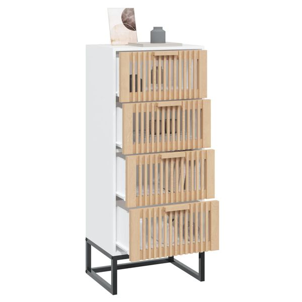 vidaXL Buffet haut blanc 40x30x95 cm bois d'ing&eacute;nierie