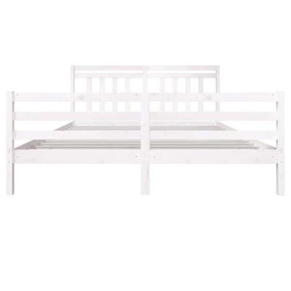 vidaXL Cadre de lit sans matelas blanc bois massif