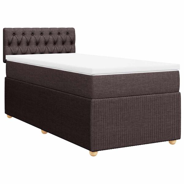 vidaXL Sommier &agrave; lattes de lit avec matelas Marron fonc&eacute; 80x200 cm