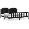 vidaXL Cadre de lit sans matelas noir 200x200 cm bois massif de pin
