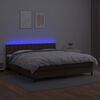 vidaXL Sommier &agrave; lattes de lit avec matelas et LED Marron 160x200cm