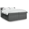 vidaXL Sommier &agrave; lattes de lit avec matelas Gris fonc&eacute; 200x200cm Tissu