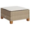 vidaXL Tabouret de jardin et coussin beige 63,5x56x32cm r&eacute;sine tress&eacute;e