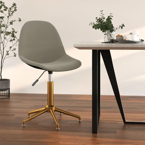 vidaXL Chaise pivotante de salle &agrave; manger Gris clair Velours