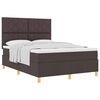 vidaXL Lit &agrave; ressorts avec t&ecirc;te de lit Marron fonc&eacute; 160 x 200 cm tissu
