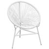 vidaXL Chaise de jardin en corde forme de lune r&eacute;sine tress&eacute;e blanc