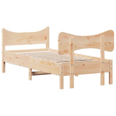 vidaXL Cadre de lit avec tête de lit 75x190 cm bois de pin massif