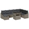 vidaXL Ensemble de canap&eacute; de jardin avec coussin 9 pcs Gris Poly rotin