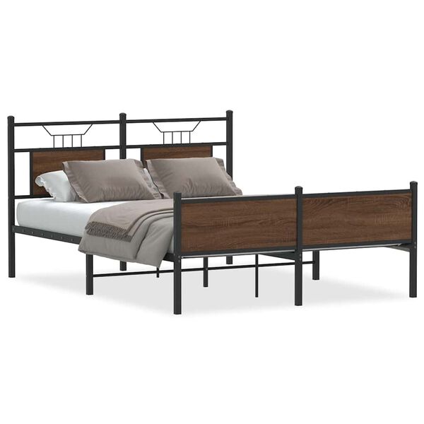 vidaXL Cadre de lit sans matelas ch&ecirc;ne marron 140x200 cm