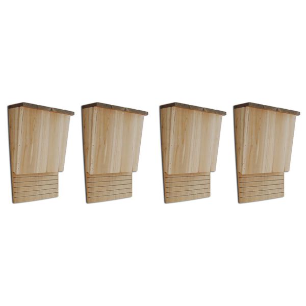 vidaXL Maison pou chauve-souris 4 pcs 22 x 12 x 34 cm Bois