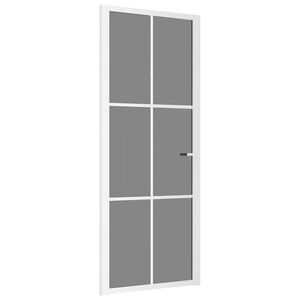 vidaXL Porte int&eacute;rieure 83x201,5 cm Blanc Verre ESG et aluminium