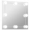 vidaXL Miroir mural avec lampes LED Carr&eacute; Verre