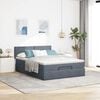 vidaXL Cadre de lit ottoman avec matelas gris fonc&eacute; 140x200 cm velours