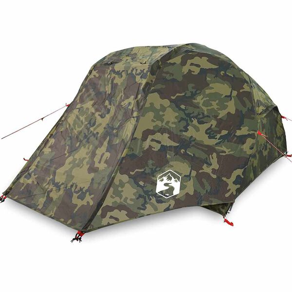 vidaXL Tente de p&ecirc;che 3 personnes camouflage imperm&eacute;able