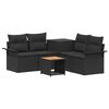 vidaXL Ensemble de Canap&eacute;s 6 pc Noir Rattan synth&eacute;tique et acier