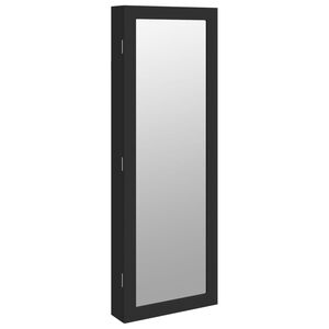 vidaXL Armoire &agrave; bijoux avec miroir et &eacute;clairage LED mural noir