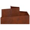vidaXL Cache-pot de jardin Marron 80 x 80 x 50 cm Acier patin&eacute;