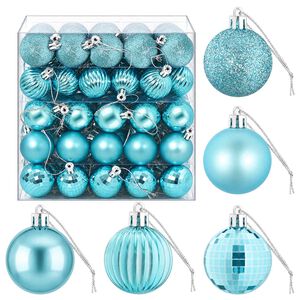 vidaXL Ensemble de boules de No&euml;l 100 pc Turquoise 4 cm Polystyr&egrave;ne