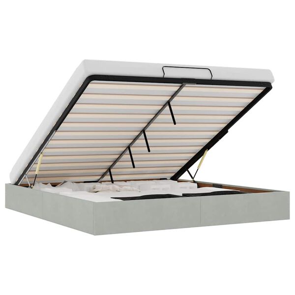VidaXL Cadre de lit ottoman sans matelas gris clair 160x200 cm velours