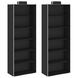 vidaXL &Eacute;tag&egrave;res suspendues de rangement 2 pcs 6 niveaux Tissu