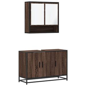 vidaXL Ensemble de meubles de salle de bain 2 pcs Ch&ecirc;ne marron