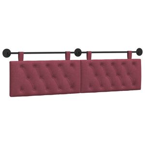 vidaXL T&ecirc;te de lit suspendue Bordeaux Tissu