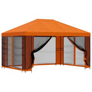 vidaXL Abri de jardin avec parois 4 &times; 3 m Orange Polyester et Acier