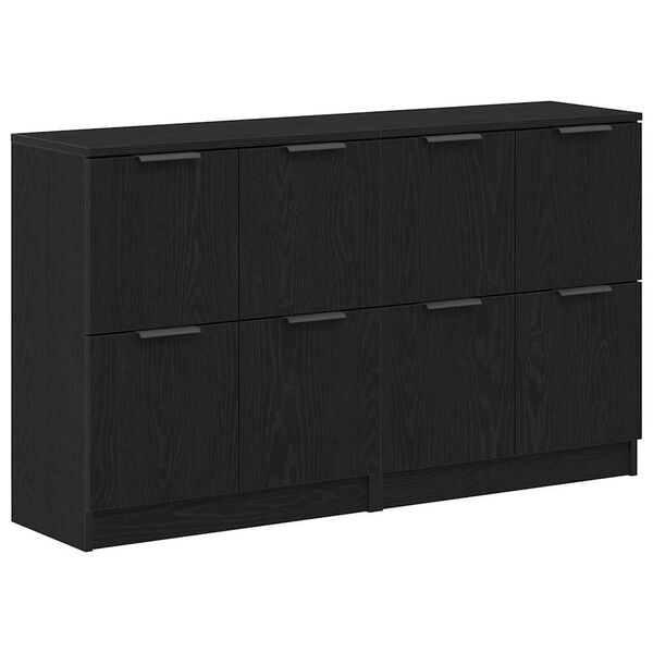 vidaXL Buffet Ch&ecirc;ne noir 180 x 30 x 70 cm Bois d'ing&eacute;nierie