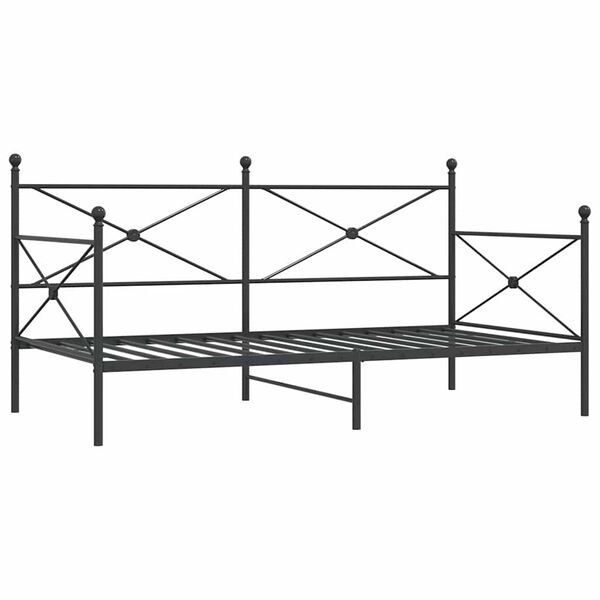 vidaXL Lit de jour sans matelas noir 100x190 cm acier