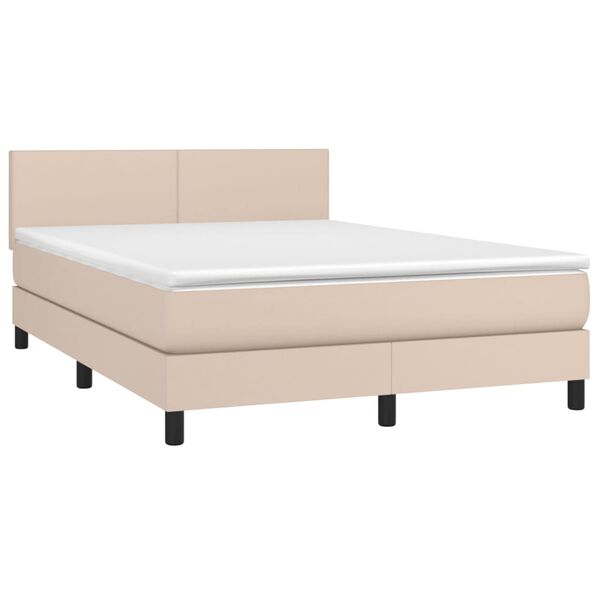 vidaXL Sommier à lattes de lit avec matelas Cappuccino 140x200 cm