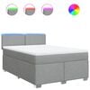 vidaXL Sommier &agrave; lattes de lit avec matelas Gris clair 140x200cm Tissu