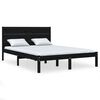 vidaXL Cadre de lit sans matelas noir 140x190 cm bois de pin massif