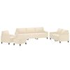 vidaXL Ensemble de canap&eacute;s 4 pcs avec coussins Cr&egrave;me Velours
