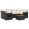 vidaXL Salon de jardin 7 pcs avec coussins noir r&eacute;sine tress&eacute;e