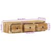 vidaXL Meuble TV mural 100x32x25 cm bois massif manguier brut