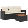 vidaXL Salon de jardin 4 pcs avec coussins noir r&eacute;sine tress&eacute;e