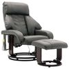 vidaXL Fauteuil de massage TV inclinable gris similicuir