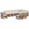 vidaXL Ensemble de canap&eacute; de jardin 10 pc Beige polyrotin