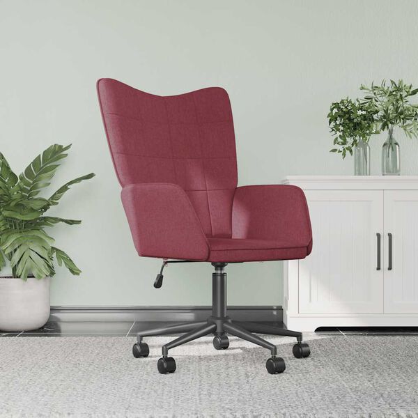 vidaXL Chaise de relaxation Rouge bordeaux Tissu