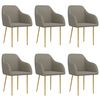 vidaXL Chaises &agrave; manger lot de 6 gris clair velours