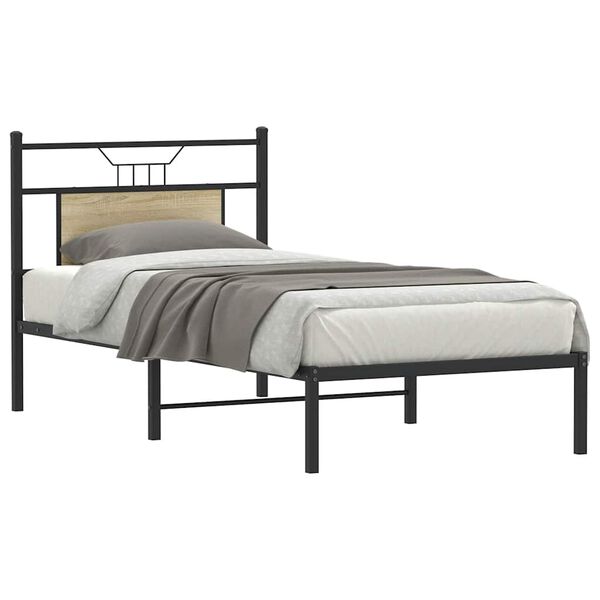 vidaXL Cadre de lit sans matelas ch&ecirc;ne sonoma 90x190 cm