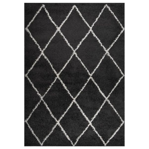vidaXL Tapis shaggy &agrave; poils longs Cr&egrave;me et anthracite 140x200 cm