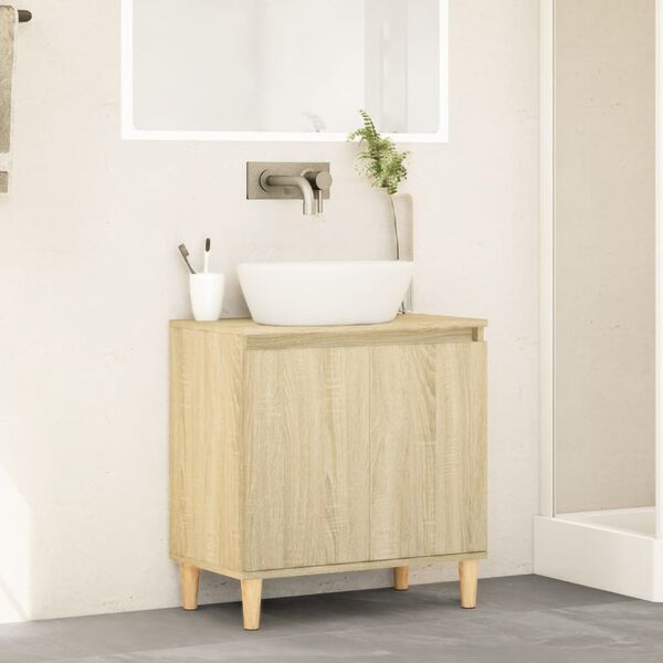 vidaXL Meuble d'évier chêne sonoma 58x33x60 cm bois d'ingénierie