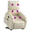 vidaXL Fauteuil inclinable de massage Crème Similicuir
